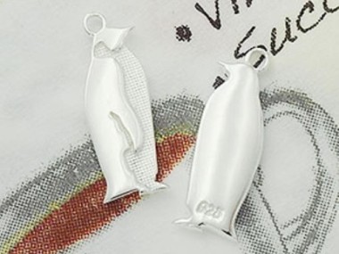 925 Sterling Silver Penguin Charms 6x17mm.