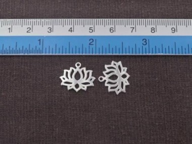 925 Sterling Silver Lotus Charms 14.5x17mm.