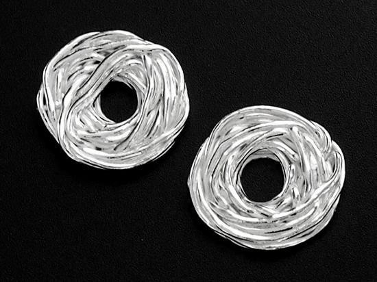 4 of Karen Hill Tribe Silver Wire Disc Beads 11-12 mm.