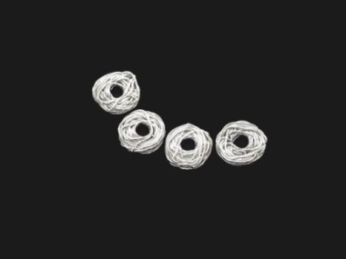 Karen Hill Tribe Silver Wire Disc Beads 11-12 mm.