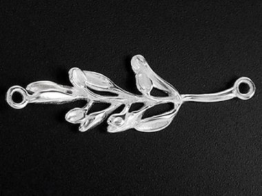 1 of 925 Sterling Silver Leaf Branch Link.,Connector. Polished Finish.