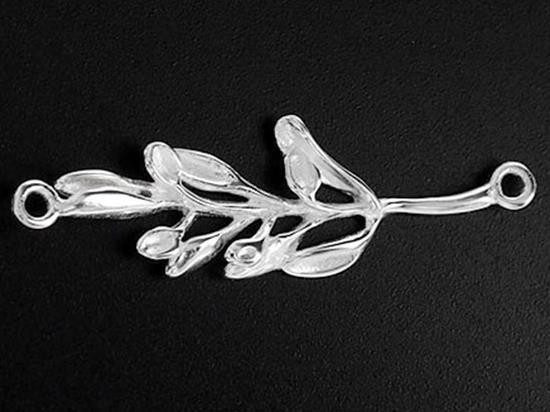 1 of 925 Sterling Silver Leaf Branch Link.,Connector. Polished Finish.