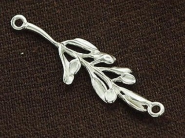 925 Sterling Silver Leaf Branch Link.,Connector