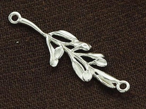 1 of 925 Sterling Silver Leaf Branch Link.,Connector. Polished Finish.