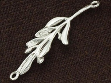 925 Sterling Silver Leaf Branch Link.,Connector