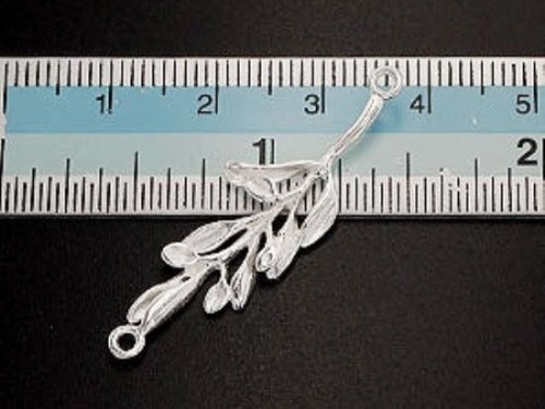 1 of 925 Sterling Silver Leaf Branch Link.,Connector. Polished Finish.