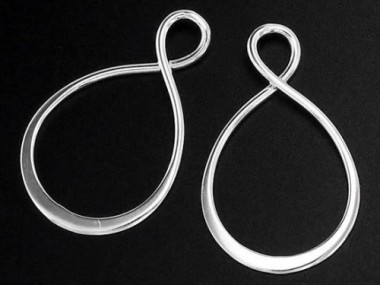 925 Sterling Silver Infinity Links, Connectors 14x24 mm.