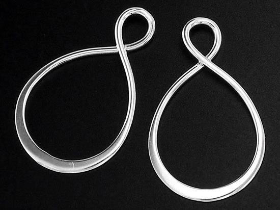 4 of 925 Sterling Silver Infinity Links, Connectors 14x24 mm.