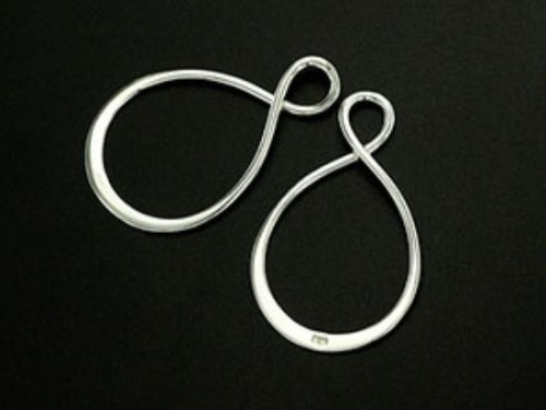 4 of 925 Sterling Silver Infinity Links, Connectors 14x24 mm.