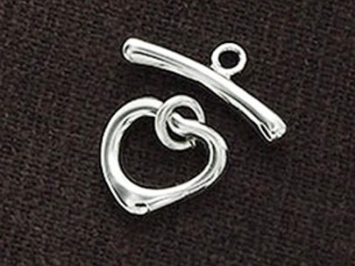 1 of 925 Sterling Silver Heart Toggle 11x10 mm.