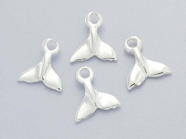 925 Sterling Silver Tiny FishTail Charms 6x8 mm.