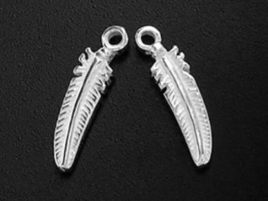 925 Sterling Silver Feather Charms 4x12 mm.