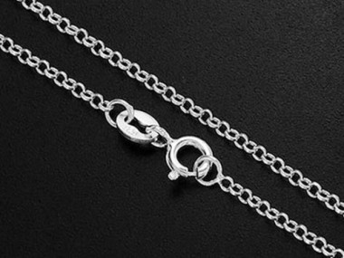 18 inches of 925 Sterling Silver Rolo Chain Necklace 1.6 mm. Delicate Chain