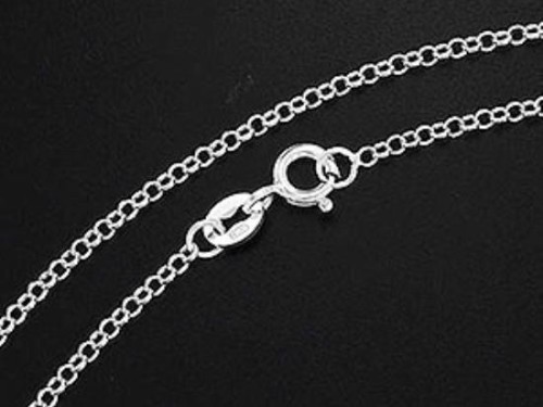 18 inches of 925 Sterling Silver Rolo Chain Necklace 1.6 mm. Delicate Chain