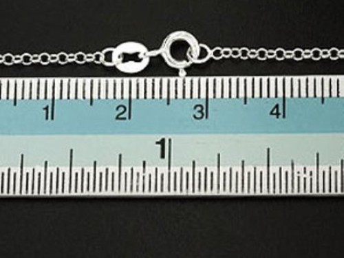 18 inches of 925 Sterling Silver Rolo Chain Necklace 1.6 mm. Delicate Chain