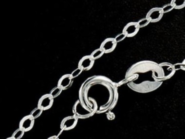 925 Sterling Silver Marquise Chain Necklace 1.5x2.5 mm.