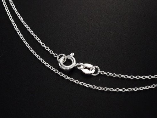 18 inches of 925 Sterling Silver Fine Cable Chain Necklace , 1x1.5 mm. Delicate Chain