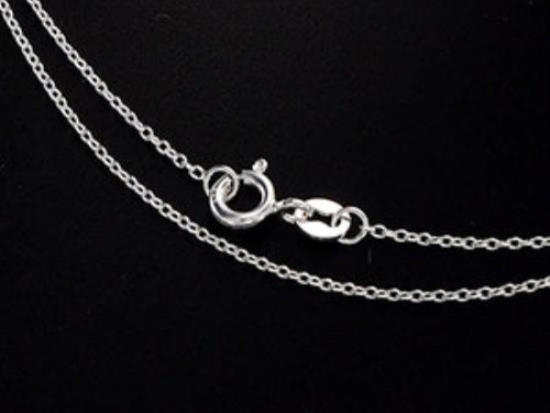 18 inches of 925 Sterling Silver Fine Cable Chain Necklace , 1x1.5 mm. Delicate Chain