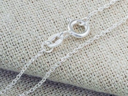 18 inches of 925 Sterling Silver Fine Cable Chain Necklace , 1x1.5 mm. Delicate Chain