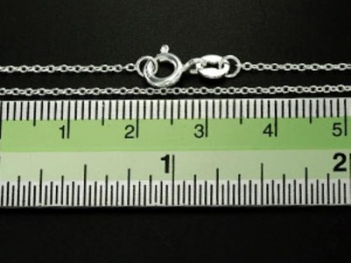 18 inches of 925 Sterling Silver Fine Cable Chain Necklace , 1x1.5 mm. Delicate Chain