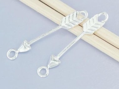 925 Sterling Silver filigree Arrow Connectors,Links 3.5x23mm.