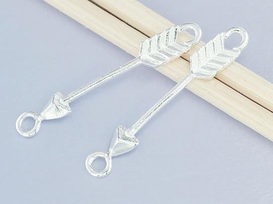 2 of 925 Sterling Silver filigree Arrow Connectors,Links 3.5x23mm. , delicated links