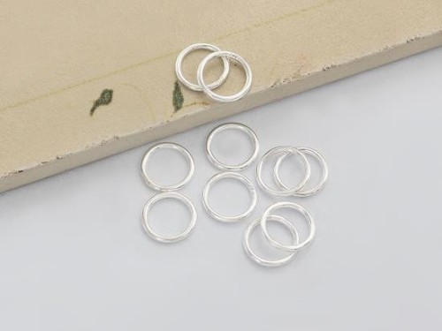 10 of 925 Sterling Silver Solder Jump Ring 1x9 mm.