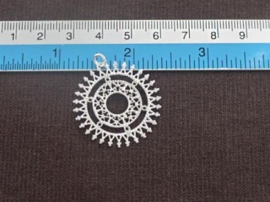 925 Sterling Silver Filigree Circle Pendant 30 mm.