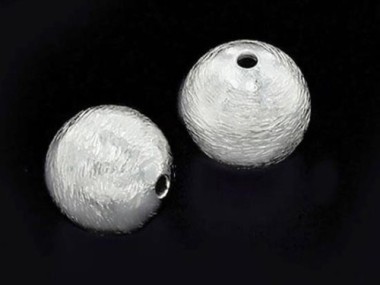 Karen Hill Tribe Silver Brushed Round Beads 10mm.