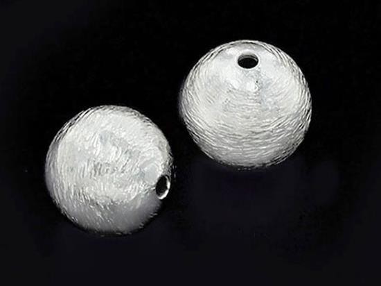 2 of Karen Hill Tribe Silver Brushed Round Beads 10mm.