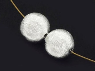 Karen Hill Tribe Silver Brushed Round Beads 10mm.