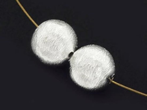 2 of Karen Hill Tribe Silver Brushed Round Beads 10mm.