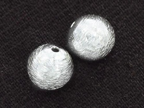 2 of Karen Hill Tribe Silver Brushed Round Beads 10mm.