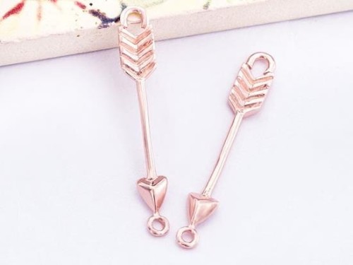 2 of 925 Sterling Silver Rose Gold Vermeil Style Arrow Connectors,Links 3x23mm. Polish Finished