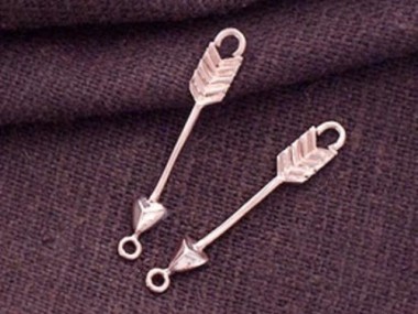 925 Sterling Silver Rose Gold Vermeil Style Arrow Connectors,Links 3x23mm.