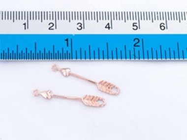 925 Sterling Silver Rose Gold Vermeil Style Arrow Connectors,Links 3x23mm.