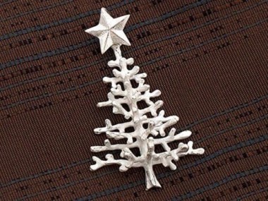 925 Sterling Silver Christmas Tree Pendnat 19x28 mm.