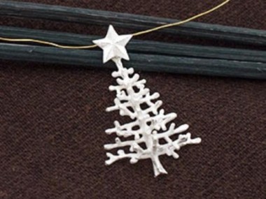 925 Sterling Silver Christmas Tree Pendnat 19x28 mm.