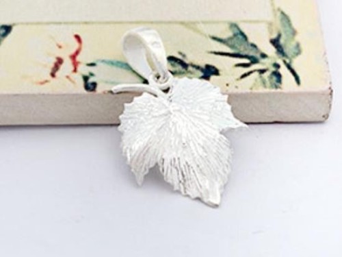 1 of 925 Sterling Silver Maple Leaf Pendant 15x18mm. Matte Finished