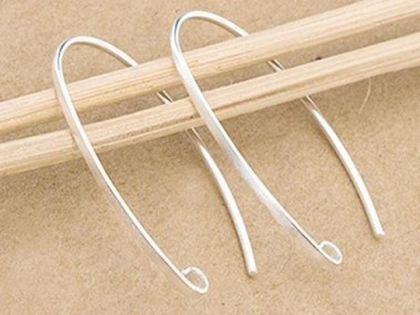 925 Sterling Silver Ear Wires 14x28 mm.