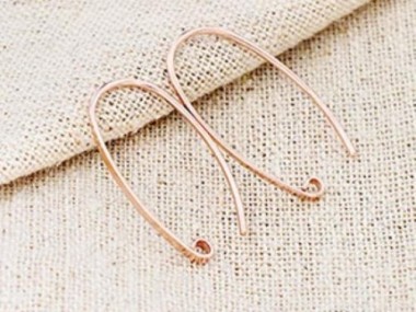 925 Sterling Silver Rose Gold Vermeil Style Earwires 14x25 mm.