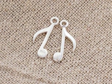 925 Sterling Silver Music Note Charms 7x15 mm.