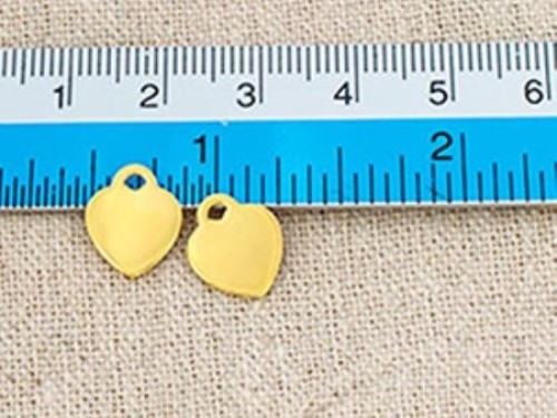 2 of 925 Sterling Silver Gold Vermeil Style Heart Charms 10x12 mm.