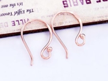 925 Sterling Silver Rose Gold Vermeil Style Earwires 17mm.#