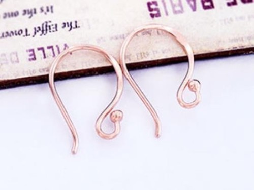 2 pairs of 925 Sterling Silver Rose Gold Vermeil Style Earwires 17mm.20.