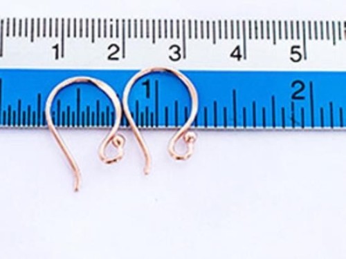 2 pairs of 925 Sterling Silver Rose Gold Vermeil Style Earwires 17mm.20.