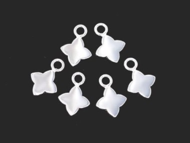 925 Sterling Silver Flower Charms 7mm.,