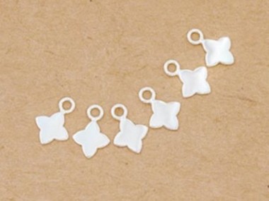 925 Sterling Silver Flower Charms 7mm.,