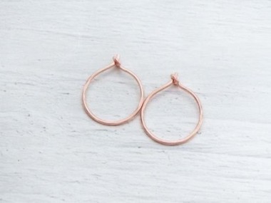 Sterling Silver Rose Gold Vermeil Style Hoop Earrings 15mm.