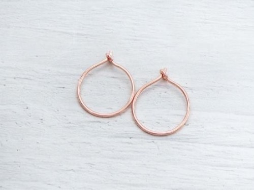 2 pairs of Sterling Silver Rose Gold Vermeil Style Hoop Earrings 15mm.